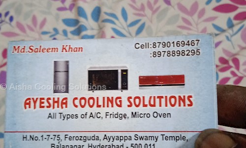 Aisha Cooling Solutions in Bowenpally, Hyderabad - 500037