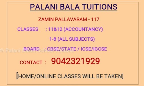 Palani Balan School Tuitions