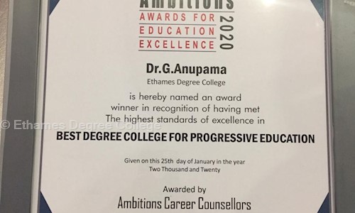 Ethames Degree College in Panjagutta, Hyderabad - 500082