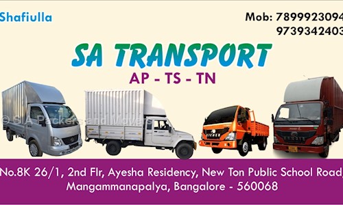 S A Packers and Movers in Electronic City, Bangalore - 560100