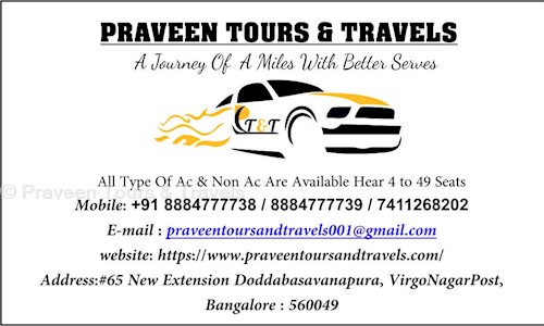 Praveen Tours & Travels in Virgo Nagar, Bangalore - 560049
