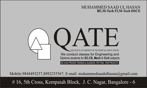 QATE Quality Academy Of Technical Education in Frazer Town, Bangalore - 560006