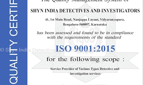 Shyn India Detectives And Investigators in Vidyaranyapura, Bangalore - 560097