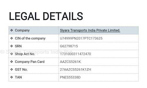 Siyara Transports India Pvt.Ltd in Hadapsar, Pune - 412308