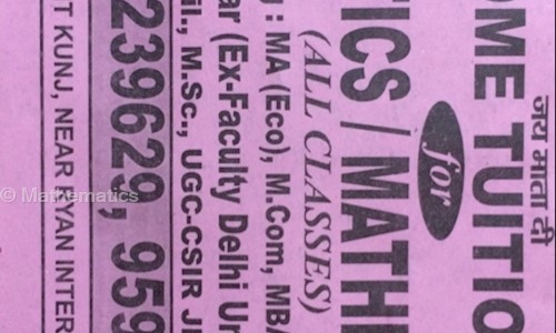 Dr. Sanjay Kumar Statistics/Mathematics in Vasant Kunj, Delhi - 110070