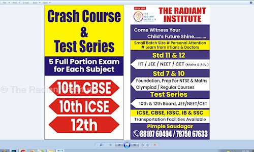 The Radiant Institute in Pimple Saudagar, Pimpri Chinchwad - 411027