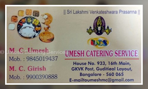Umesh Catering Services in Thanisandra, Bangalore - 560065