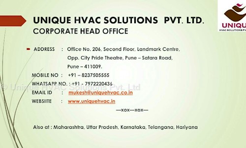 Unique HVAC Solutions Pvt. Ltd. in Parvati Paytha, Pune - 411009