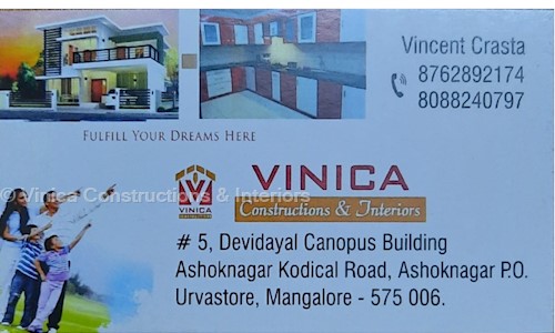 Vinica Constructions & Interiors in Ashok Nagar, Mangalore - 575006