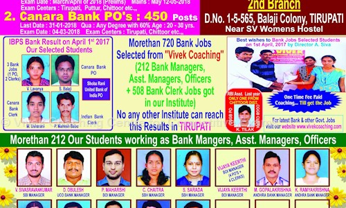 Vivek Coaching Centre for Competitive Exams in Gandhi Road, Tirupati - 517501