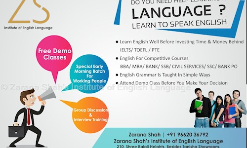 Zarana Shah's Institute of English Language in Navrangpura, Ahmedabad - 380009