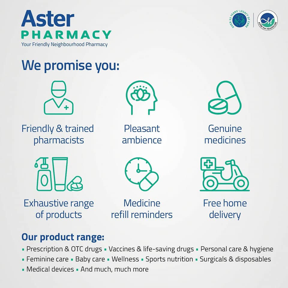 Aster Pharmacy in Sasthamangalam, Trivandrum