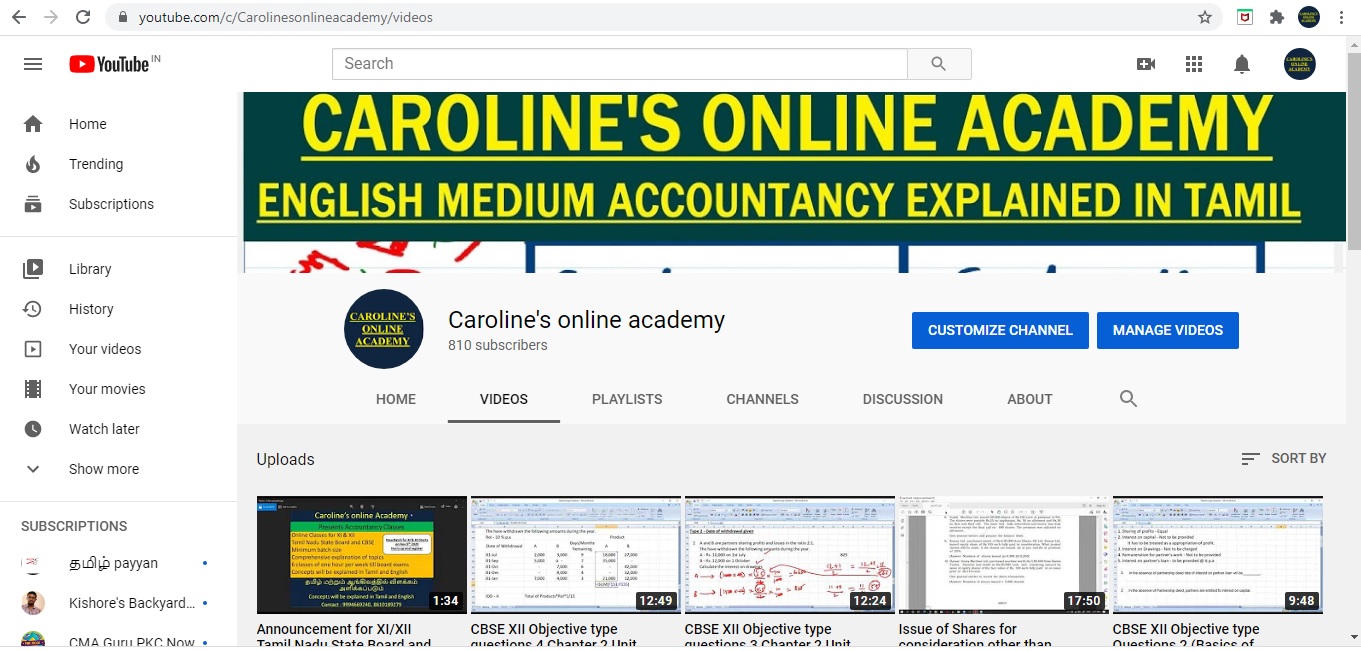 Caroline's Online Academy  Tirunelveli