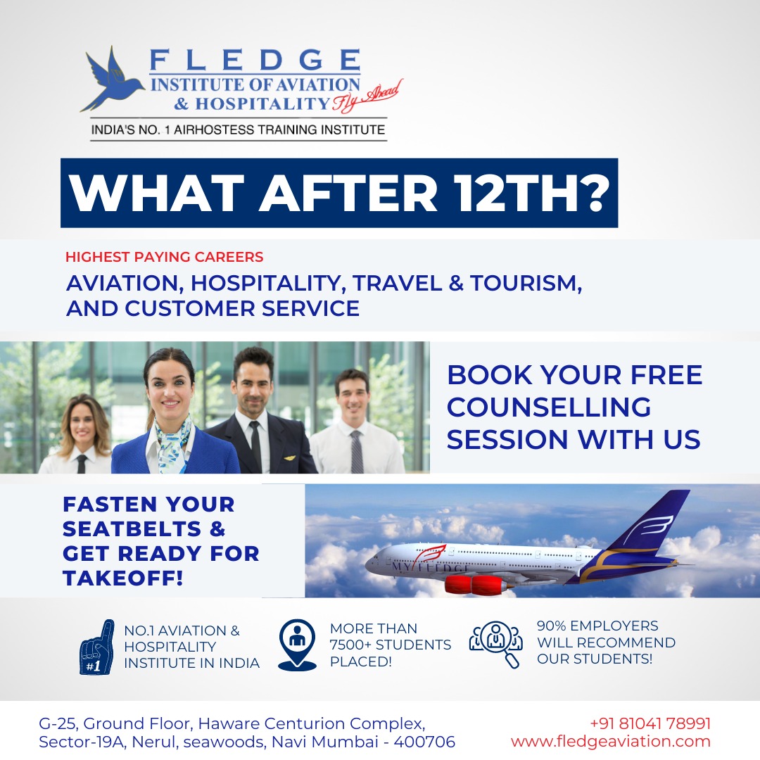 Logo of Fledge Institute of Aviation & Hospitality - MYFLEDGE Raipur