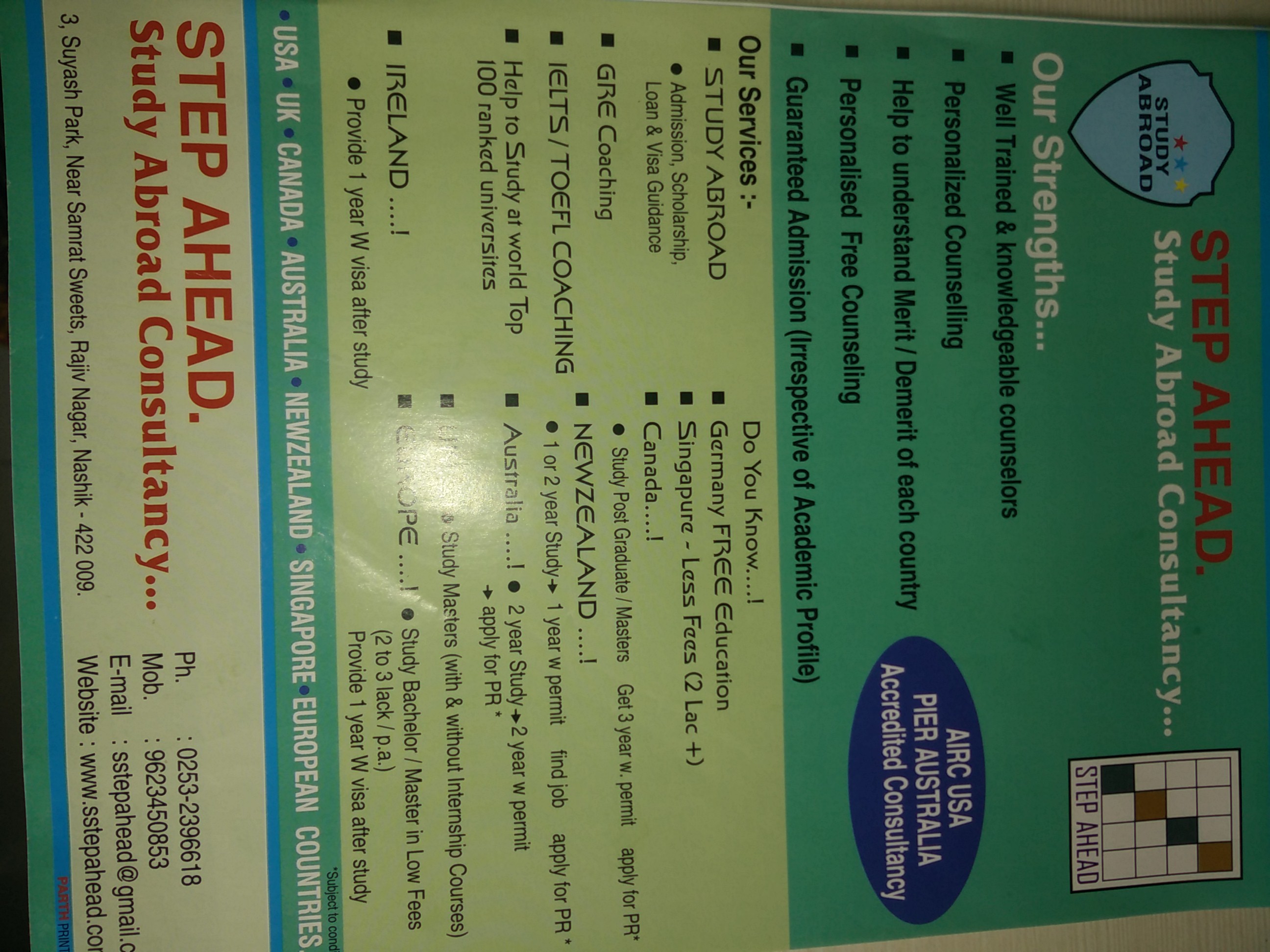 Logo of Step Ahead Study Abroad Consultancy
